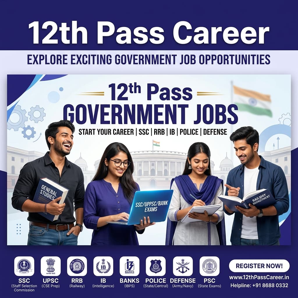 12th Pass Govt Jobs 2026 Banner
