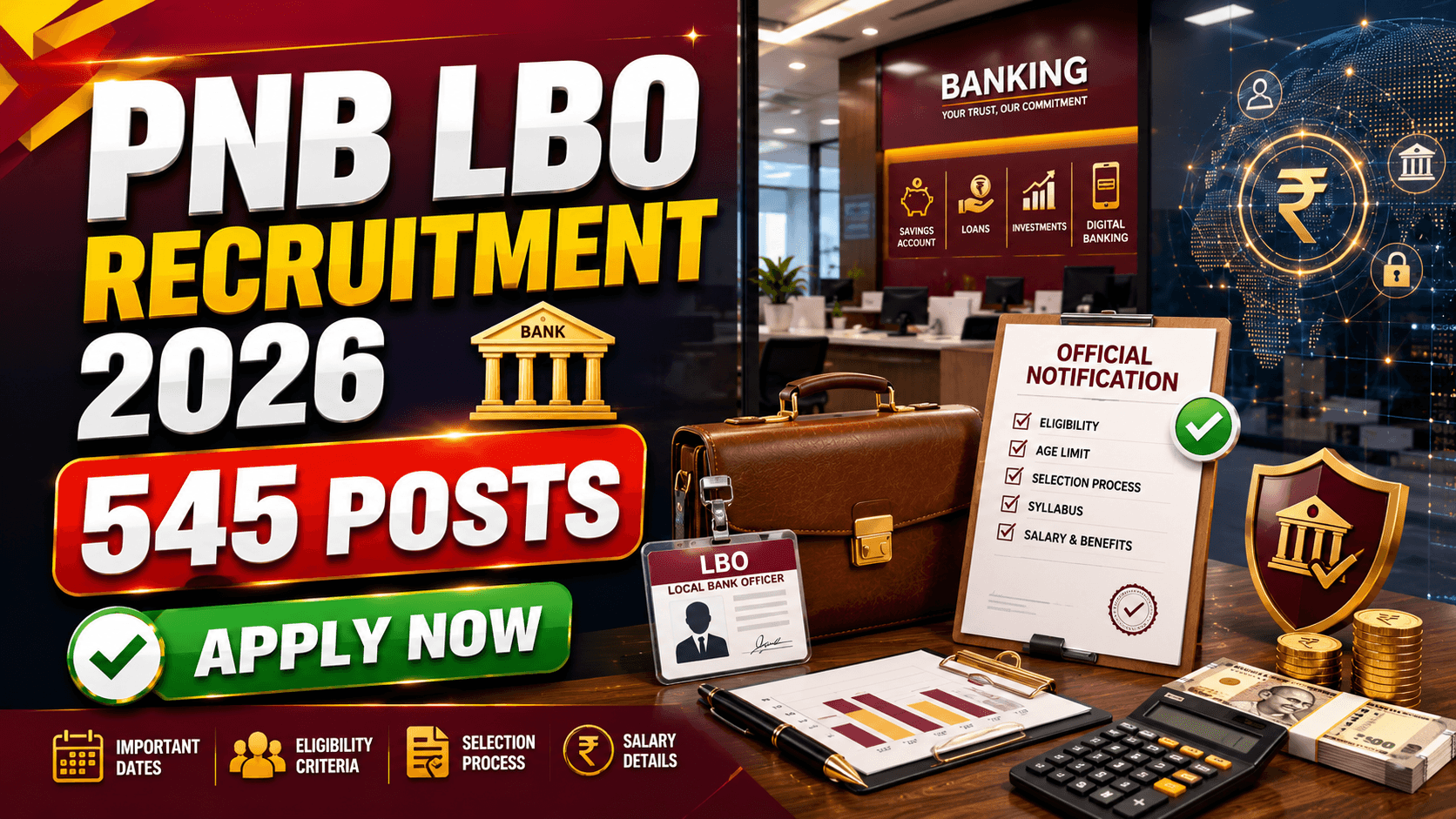 PNB Local Bank Officer LBO Recruitment 2026 for 545 Posts