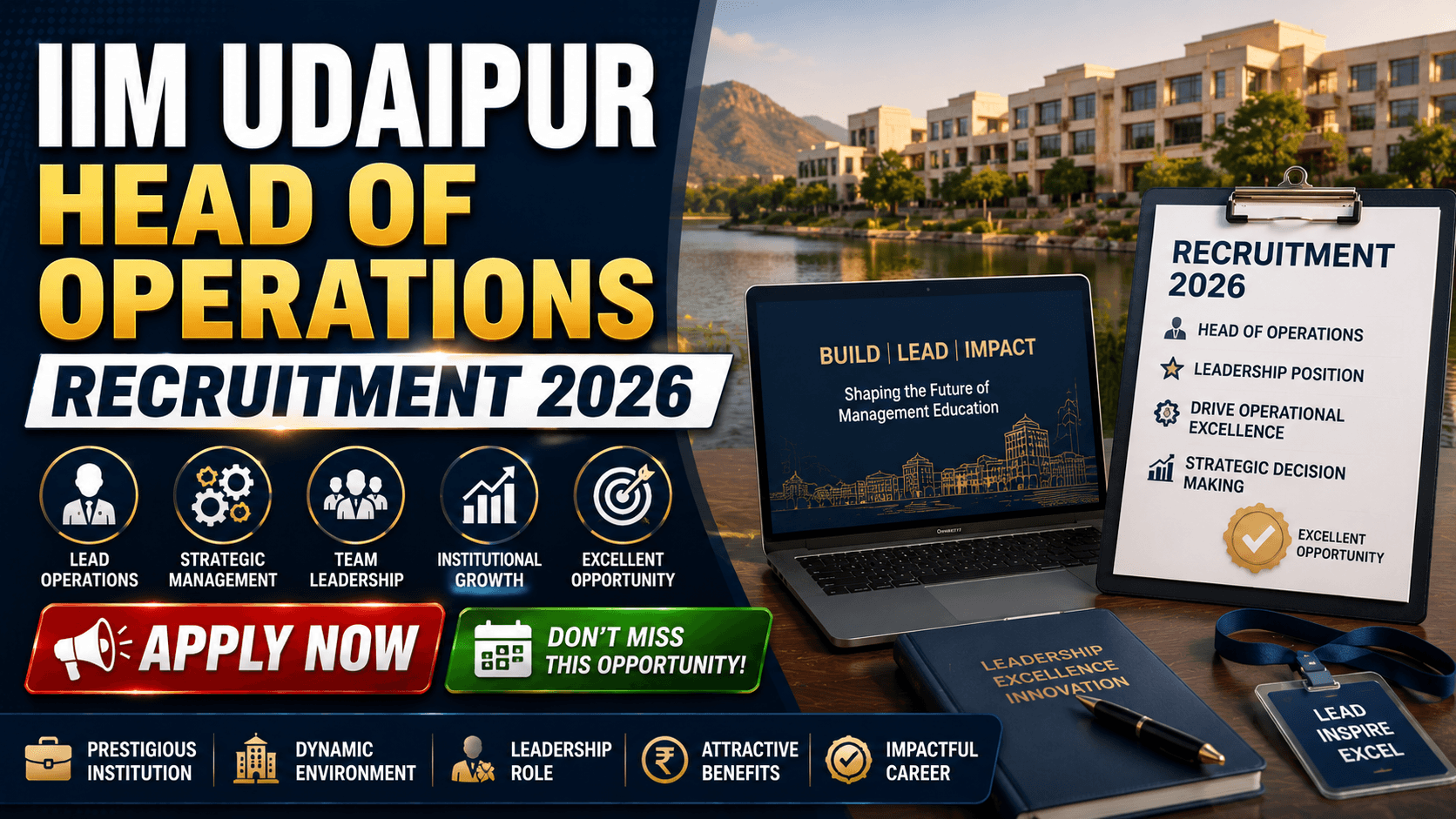 IIM Udaipur Head of Operations Recruitment 2026