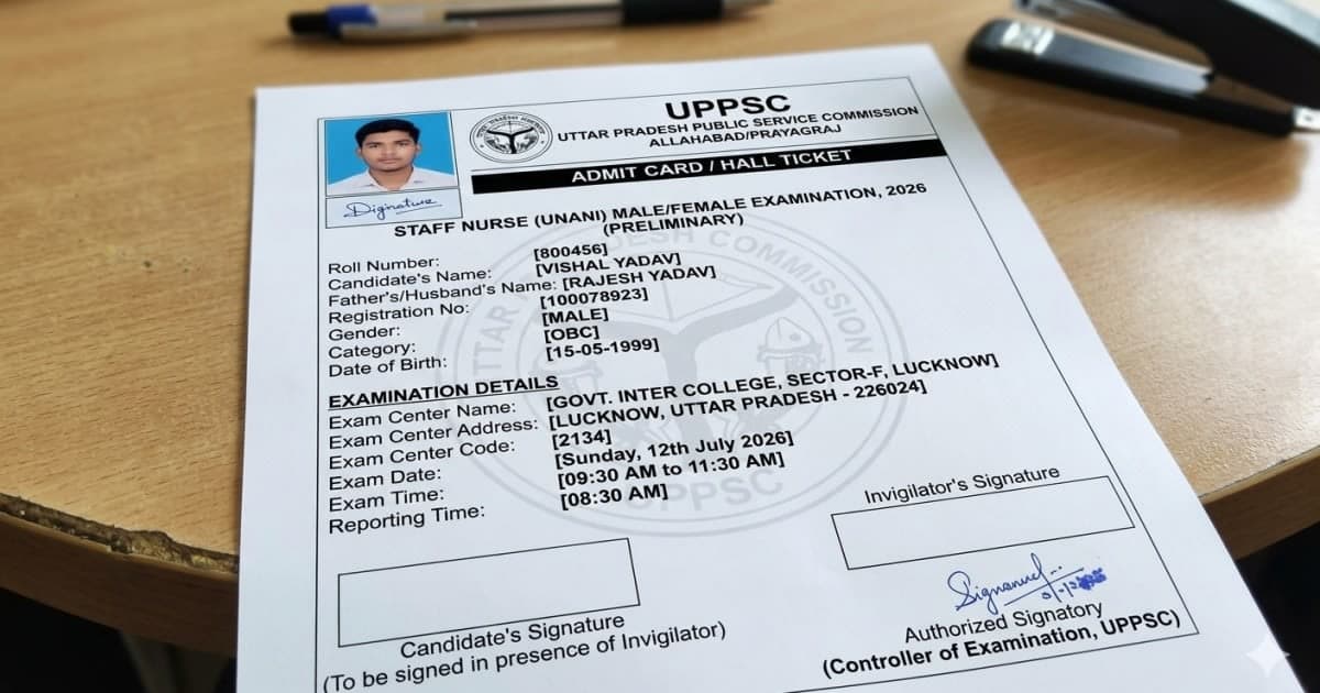 UPPSC Staff Nurse Unani Admit Card 2026