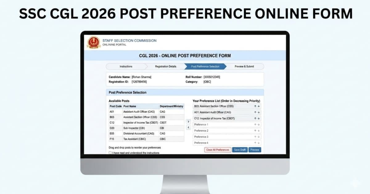 SSC CGL Post Preference Online Form 2026