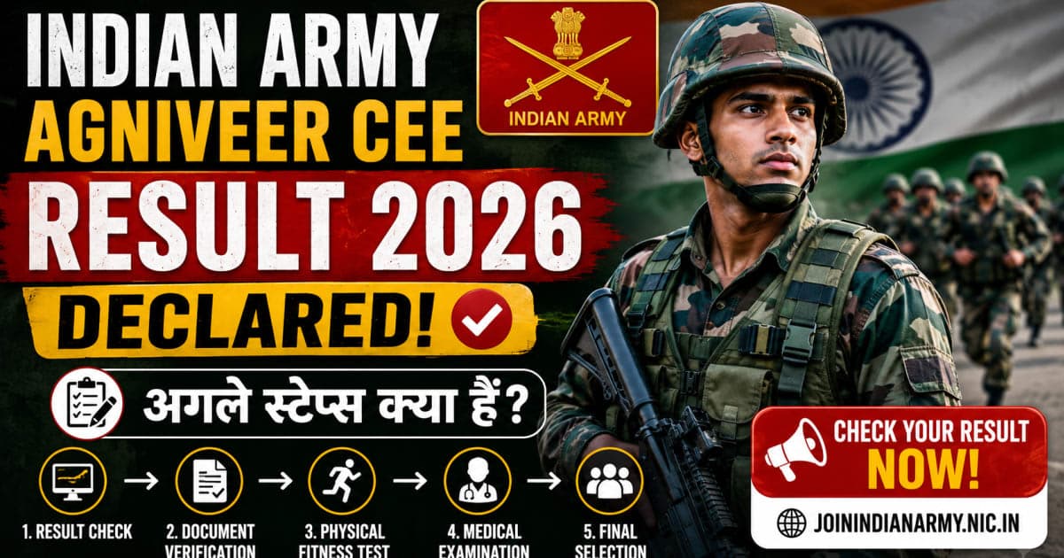 Indian Army Agniveer CEE Result 2026 Declared: Agle Steps Kya Hain?