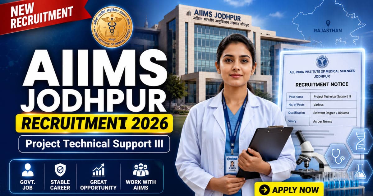 AIIMS Jodhpur Project Technical Support III Recruitment 2026