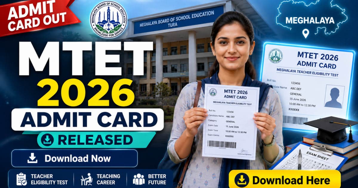 MTET 2026 Admit Card Released at megeducation.gov.in