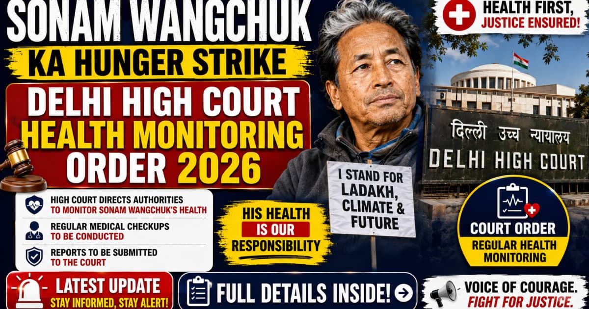 Sonam Wangchuk Ka Hunger Strike: Delhi High Court Health Monitoring Order 2026