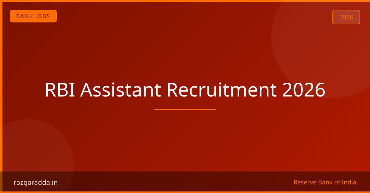 RBI Assistant Recruitment 2026