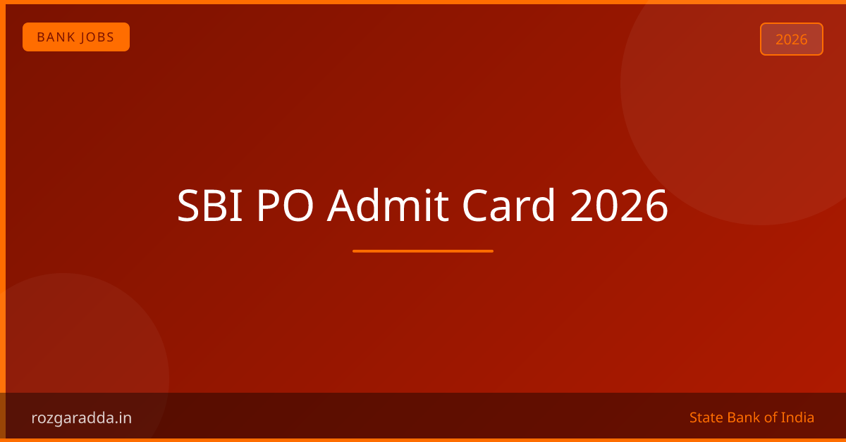 SBI PO Admit Card 2026