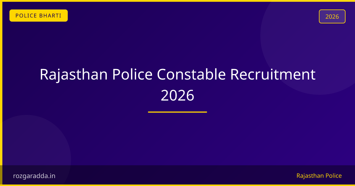 Rajasthan Police Constable Recruitment 2026